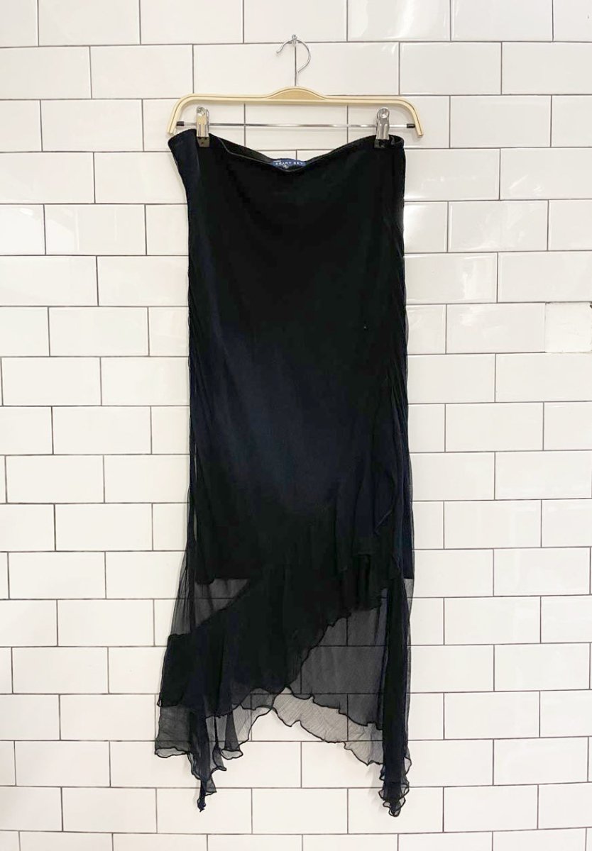 y2k smart set ruffled chiffon midi skirt - good market thrift store