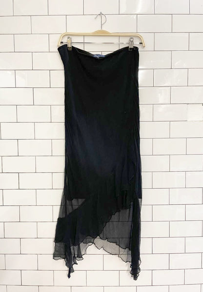 y2k smart set ruffled chiffon midi skirt - good market thrift store