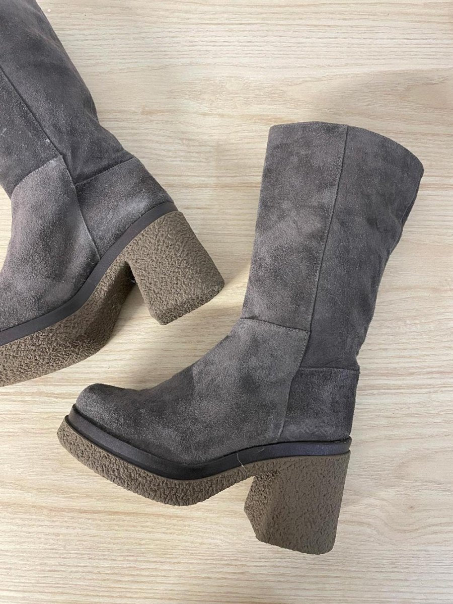 eccellenza donna italy suede heeled tall boot - good market thrift store