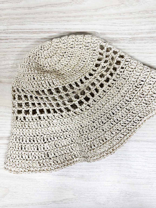 nine west paper crochet sun hat
