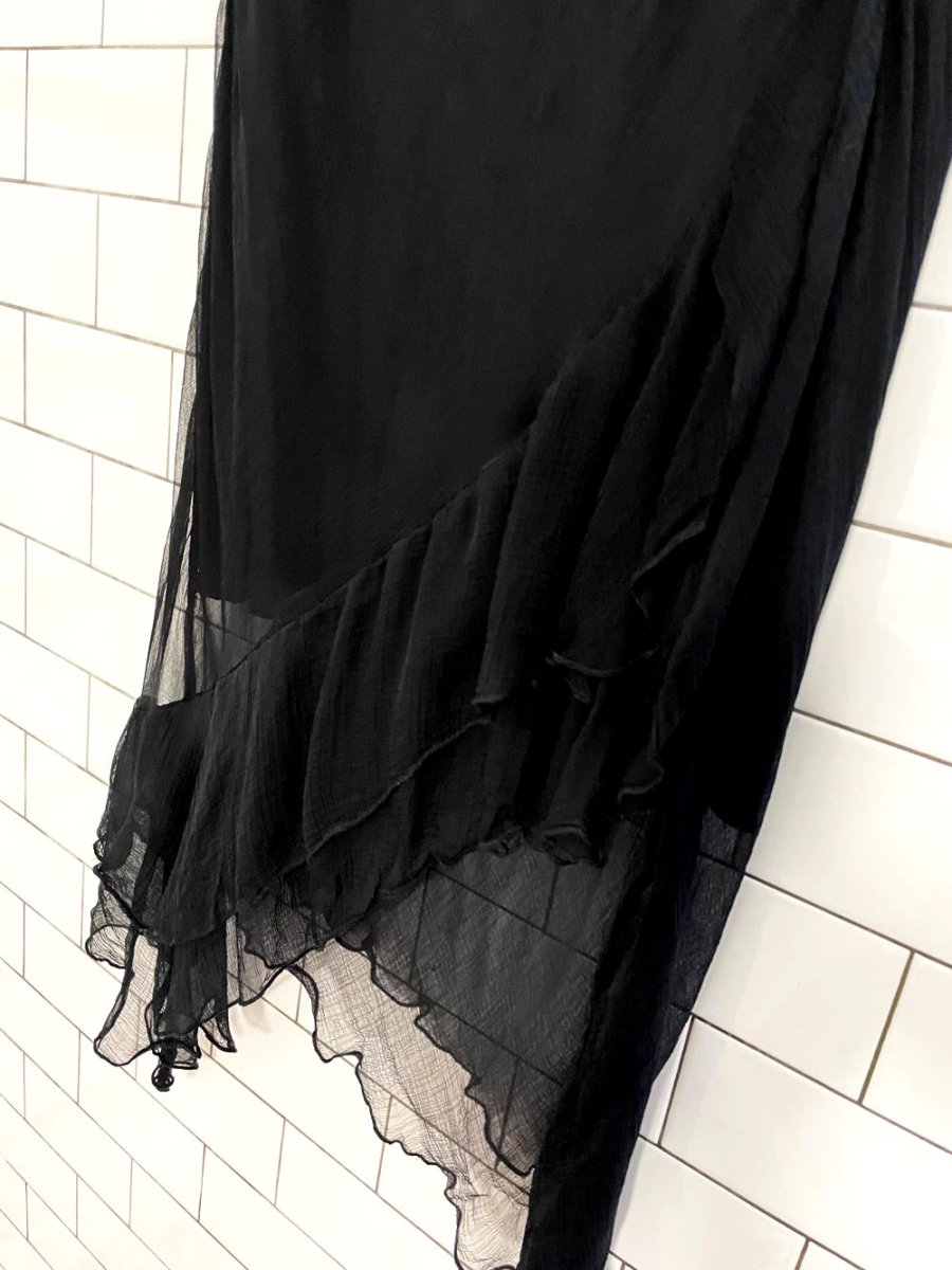 y2k smart set ruffled chiffon midi skirt - good market thrift store