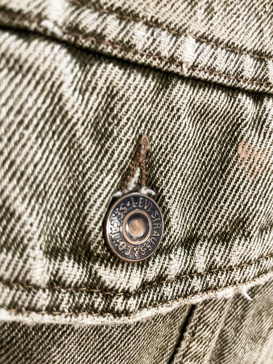 vintage levi's green denim cut off vest - good market thrift store