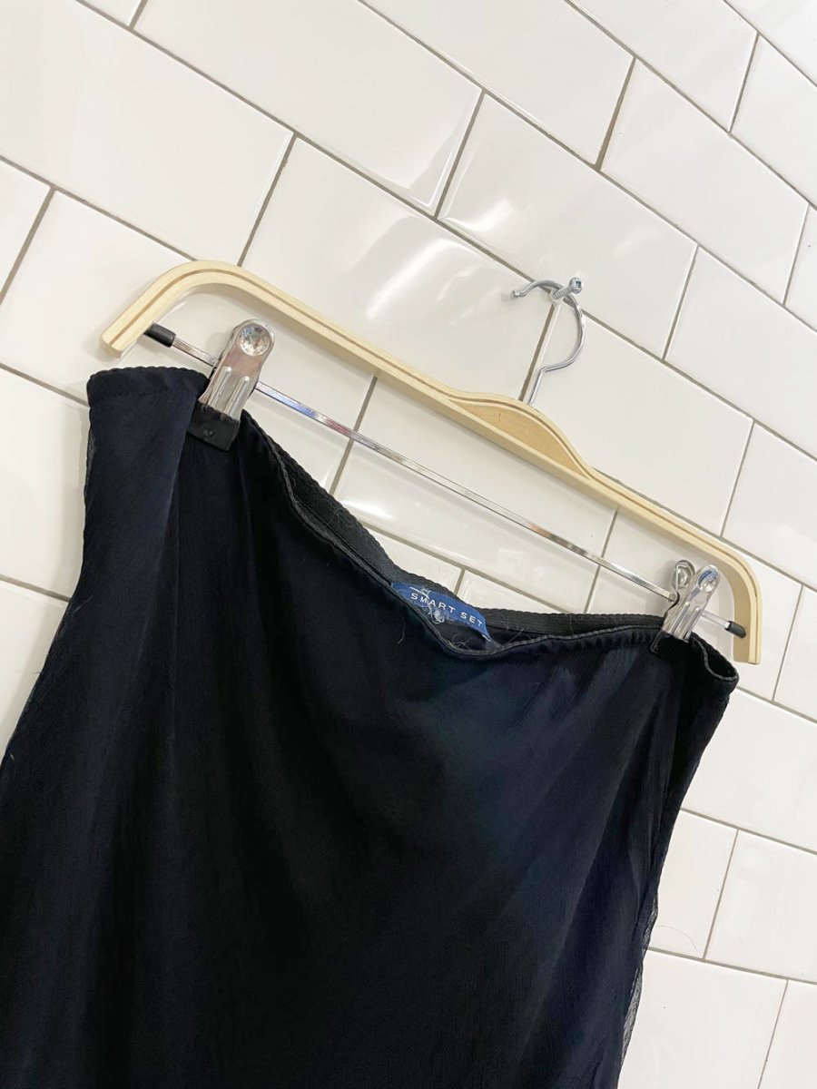 y2k smart set ruffled chiffon midi skirt - good market thrift store