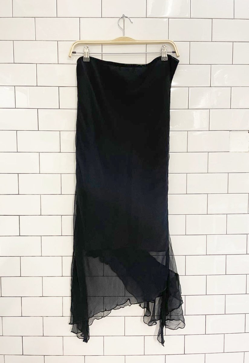 y2k smart set ruffled chiffon midi skirt - good market thrift store