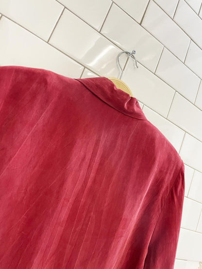 vintage 100% silk cropped strong shoulder jacket - good market thrift store