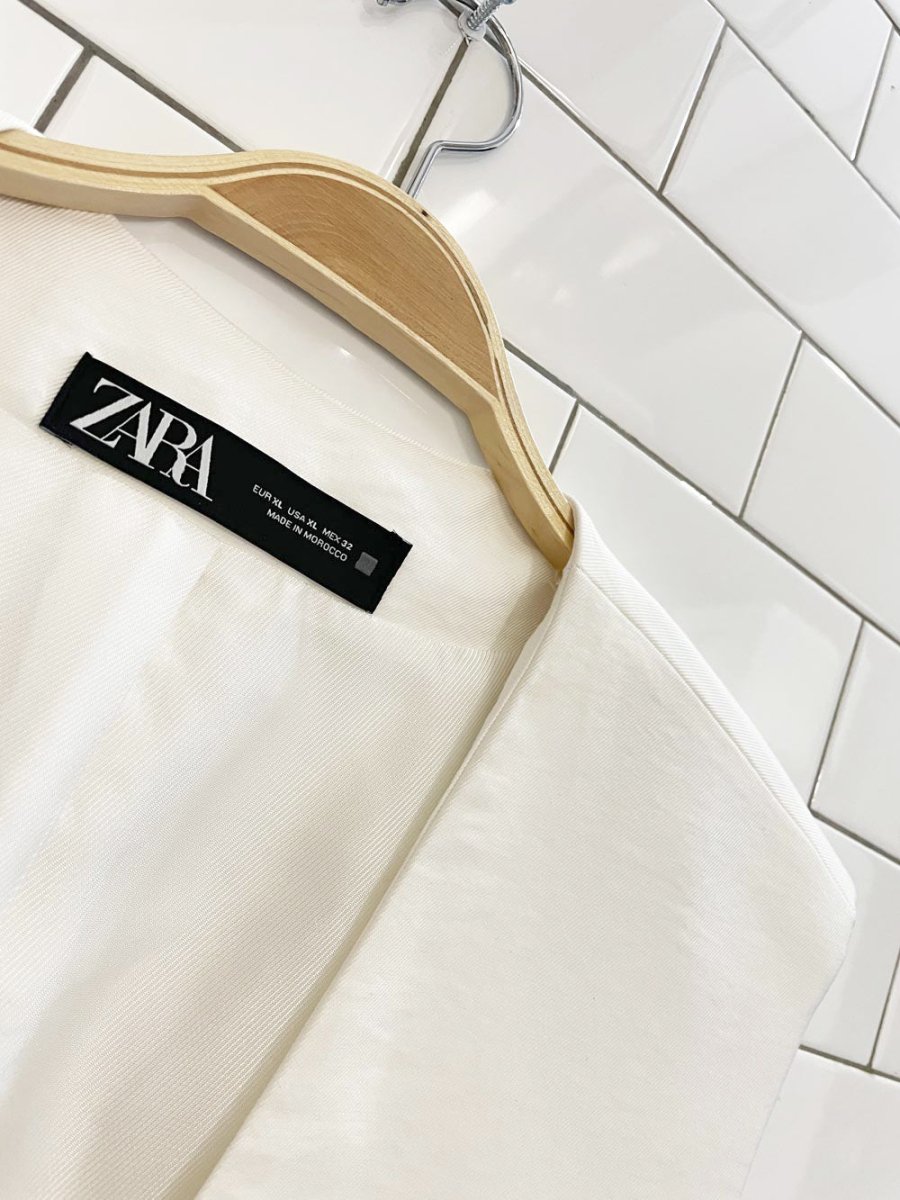 zara single button strong shoulder vest - good market thrift store