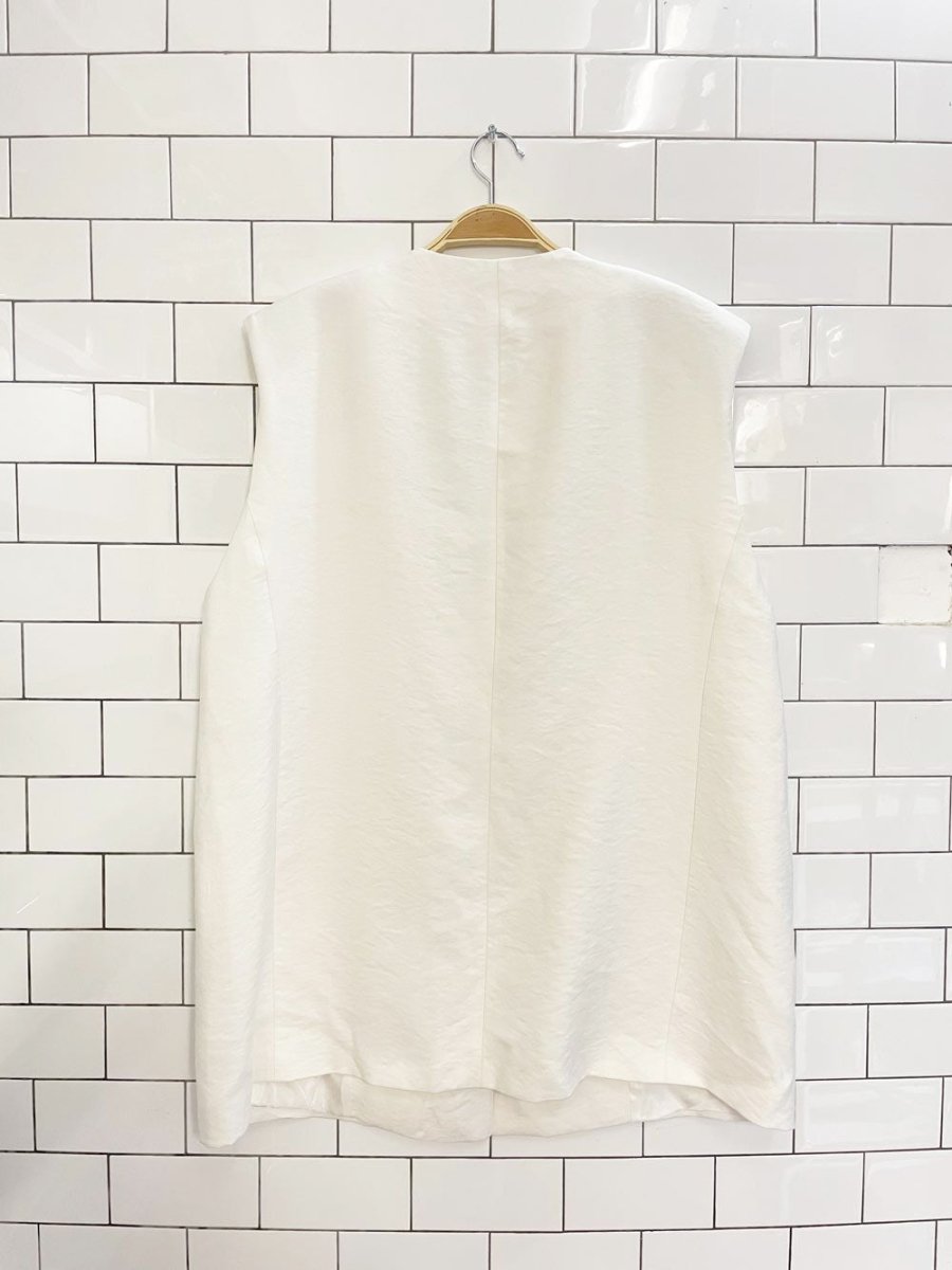 zara single button strong shoulder vest - good market thrift store