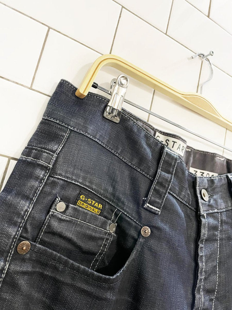 g - star 3301 raw denim heritage straight jeans - good market thrift store