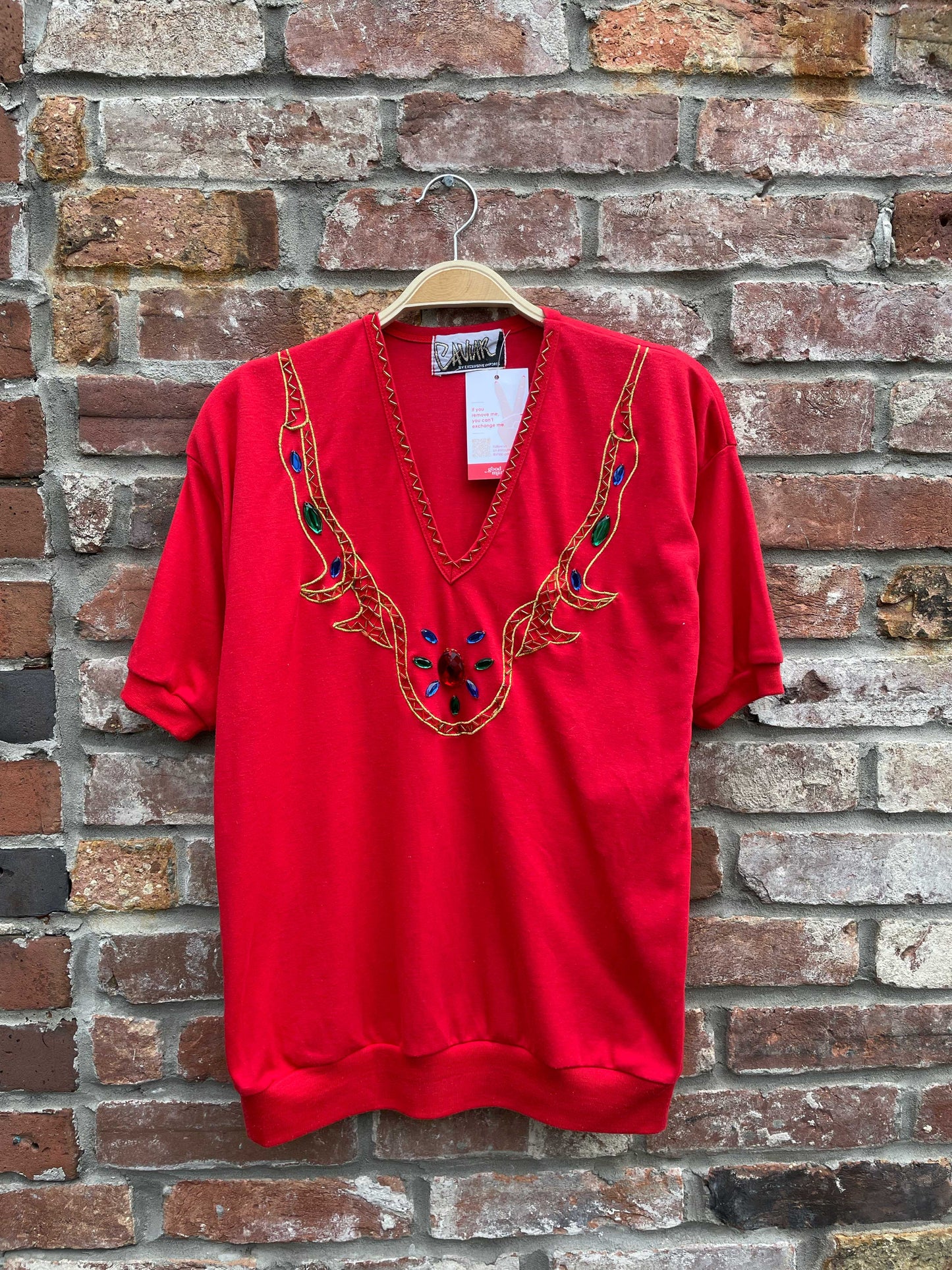 vintage 80s caviar jewelled tee