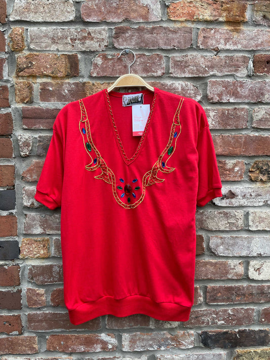 vintage 80s caviar jewelled tee