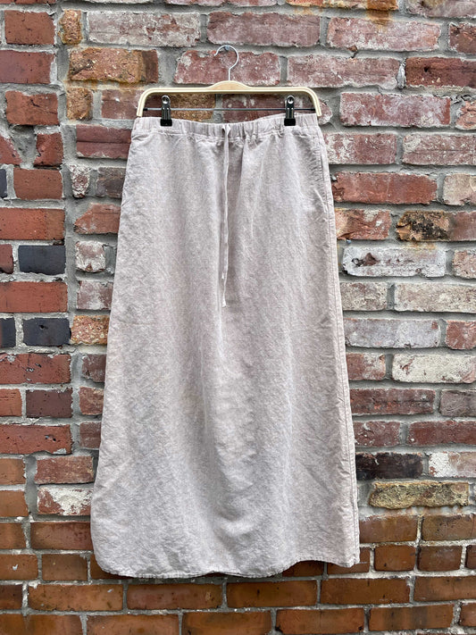 max studio linen-blend midi skirt