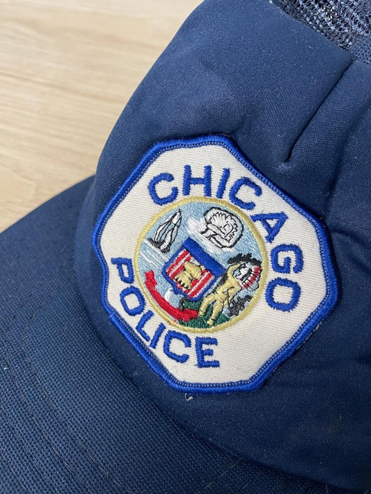 vintage chicago police trucker hat - good market thrift store