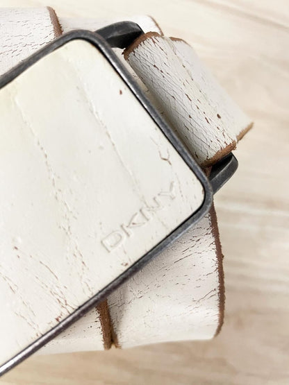 y2k dkny minimal buckle grunge leather belt - good market thrift store