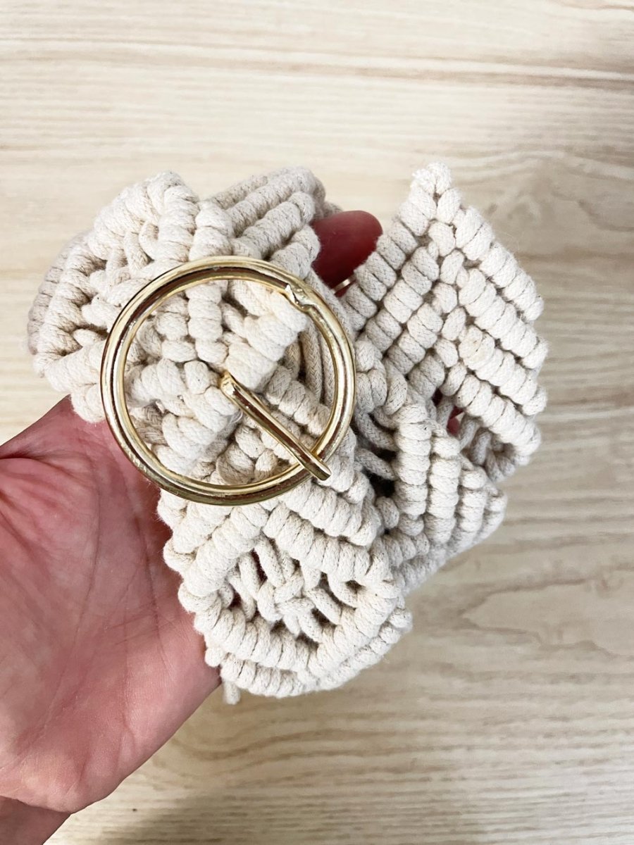 boho crochet wide belt - good market thrift store