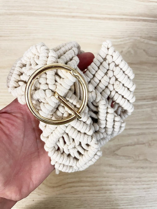 boho crochet wide belt - good market thrift store