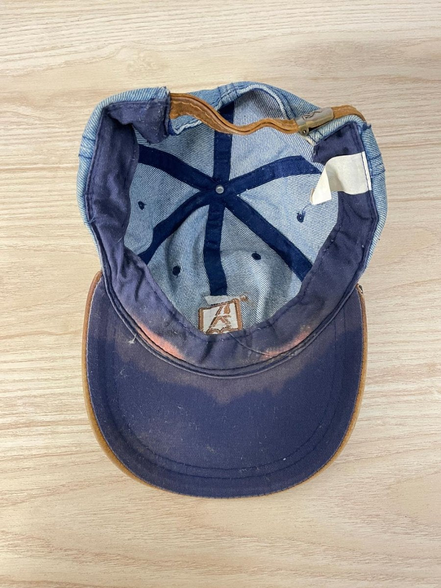 vintage 90s ajm yellow pages suede brim denim hat - good market thrift store