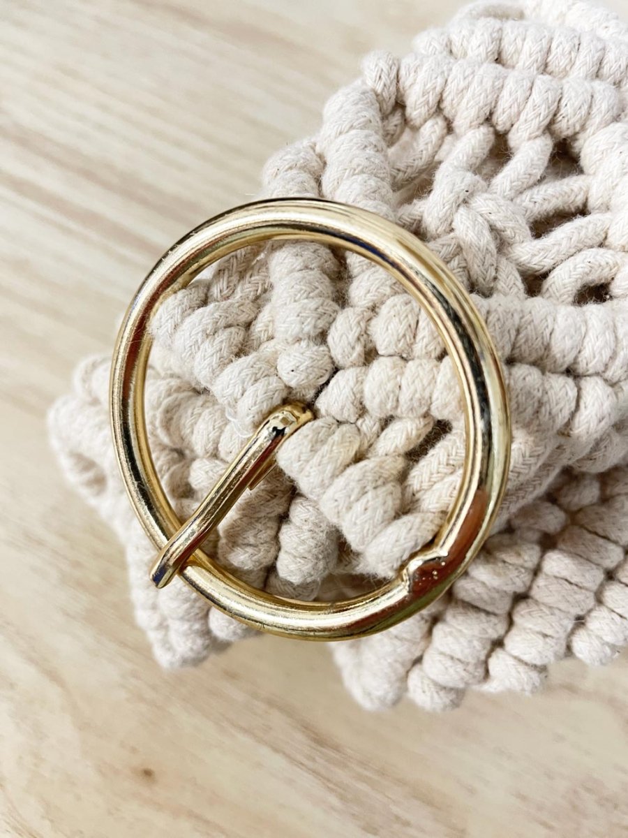 boho crochet wide belt - good market thrift store