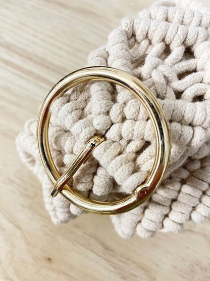 boho crochet wide belt - good market thrift store