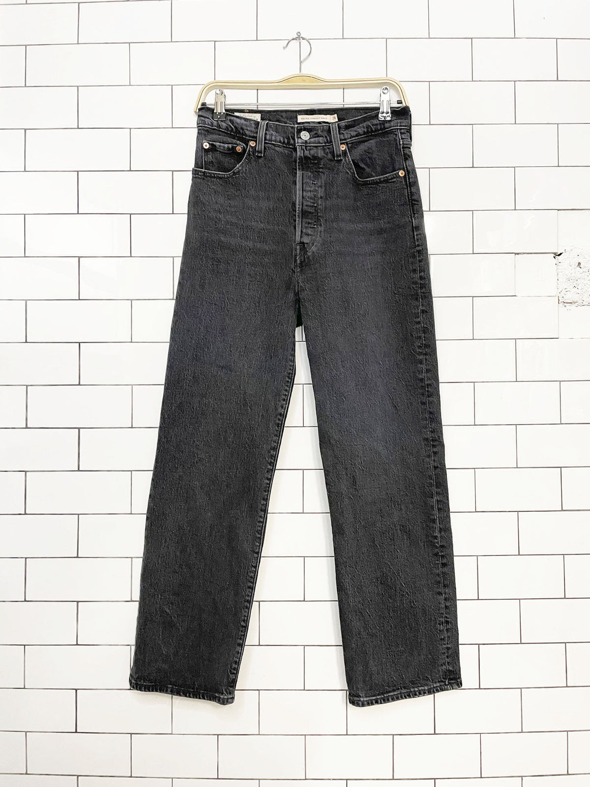levi's ribcage straight ankle jeans | dark wash
