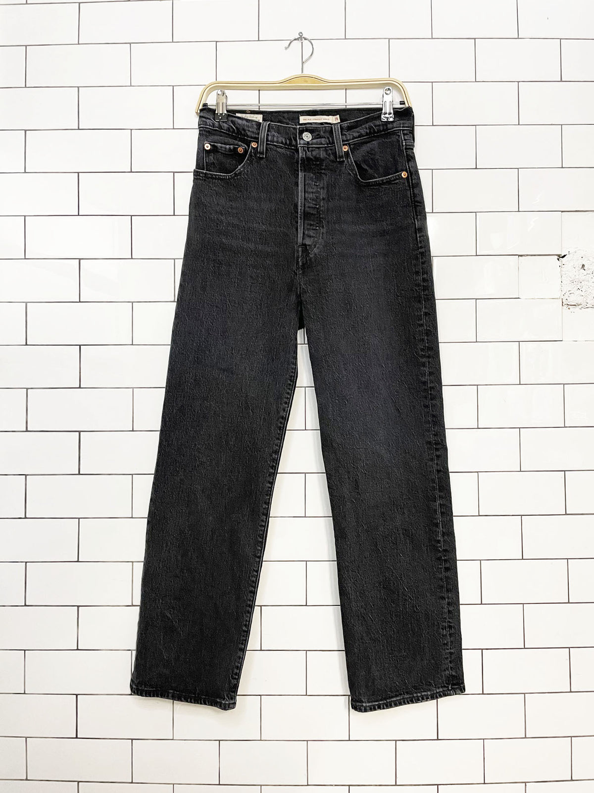 levi's ribcage straight ankle jeans | dark wash