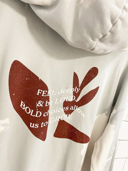 4letter series bleach dye distressed hoodie - good market thrift store