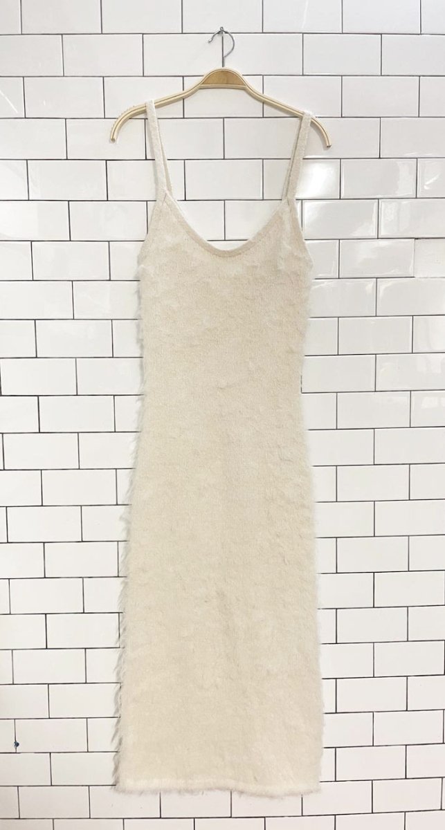 h&m wool - blend fuzzy knit maxi dress - good market thrift store