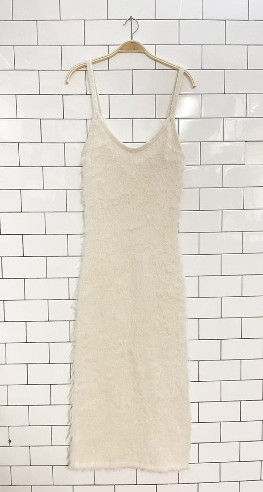 h&m wool - blend fuzzy knit maxi dress - good market thrift store