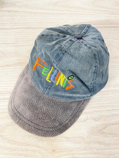vintage 90s fellini's suede brim cap - good market thrift store