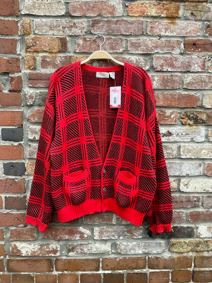 vintage 90s essentials by ssy plaid grandpa cardi
