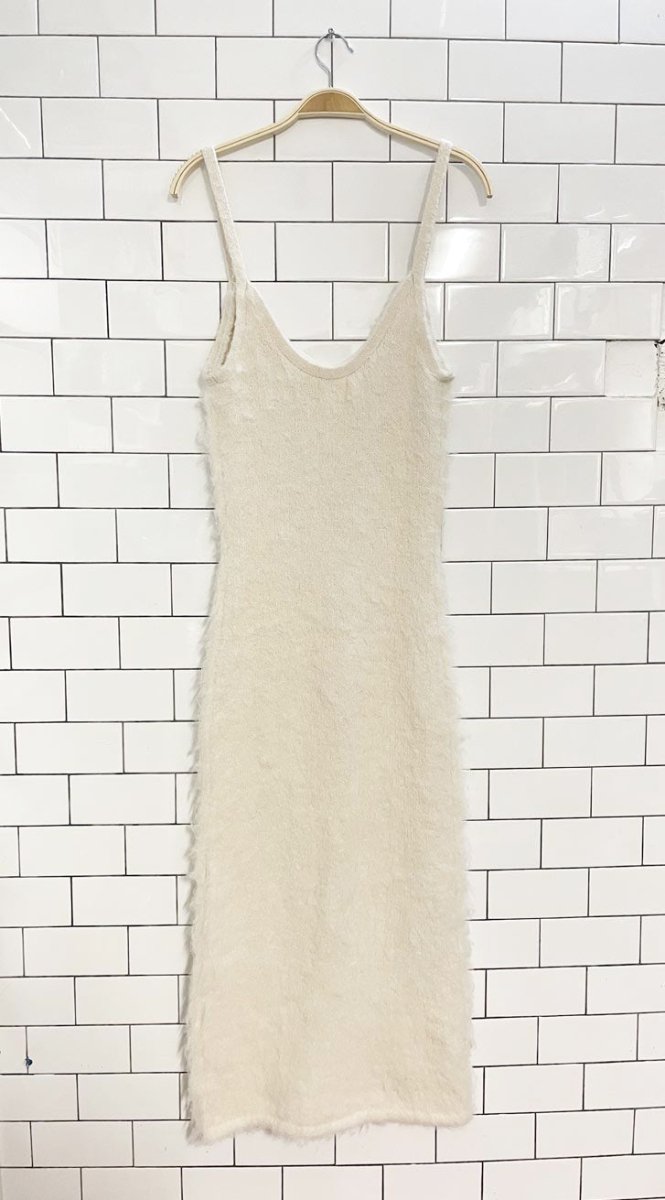 h&m wool - blend fuzzy knit maxi dress - good market thrift store