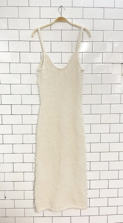 h&m wool - blend fuzzy knit maxi dress - good market thrift store