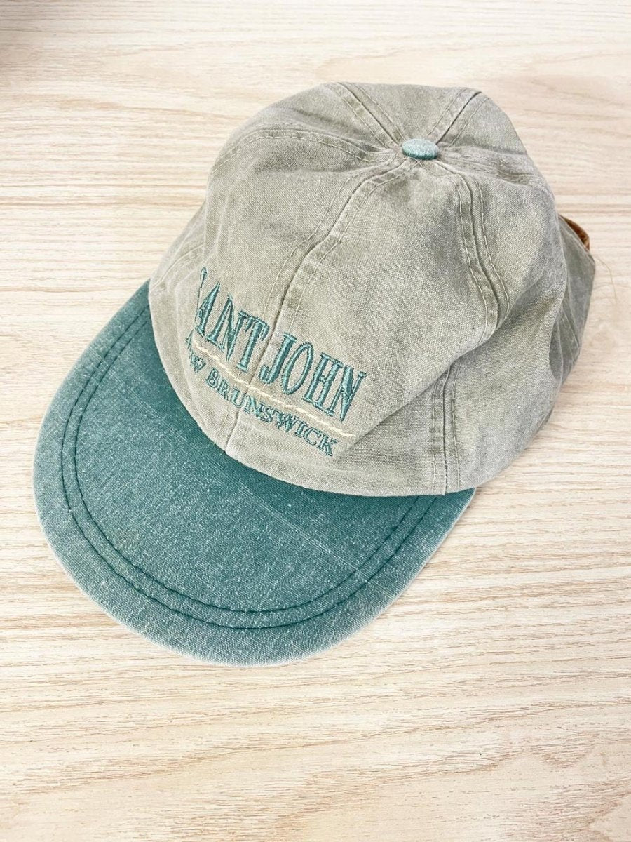 vintage 90s AJM saint john NB two tone cotton hat - good market thrift store
