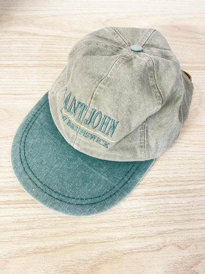 vintage 90s AJM saint john NB two tone cotton hat - good market thrift store