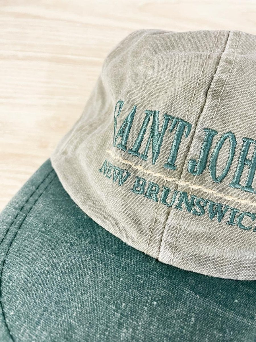 vintage 90s AJM saint john NB two tone cotton hat - good market thrift store