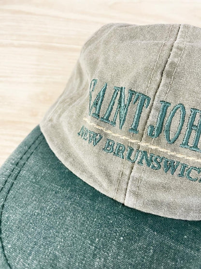 vintage 90s AJM saint john NB two tone cotton hat - good market thrift store
