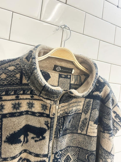 vintage 90s le pied de biche western oversized fleece vest - good market thrift store