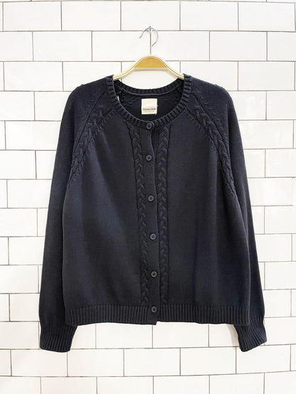 indi and cold 2025 24H cardigan noche | 100% organic cotton - good market thrift store