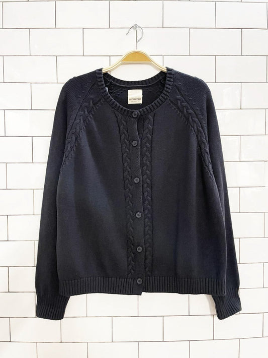 indi and cold 2025 24H cardigan noche | 100% organic cotton - good market thrift store