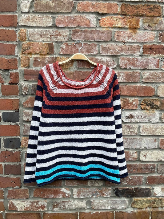 antho moth ame striped knit cozy sweater