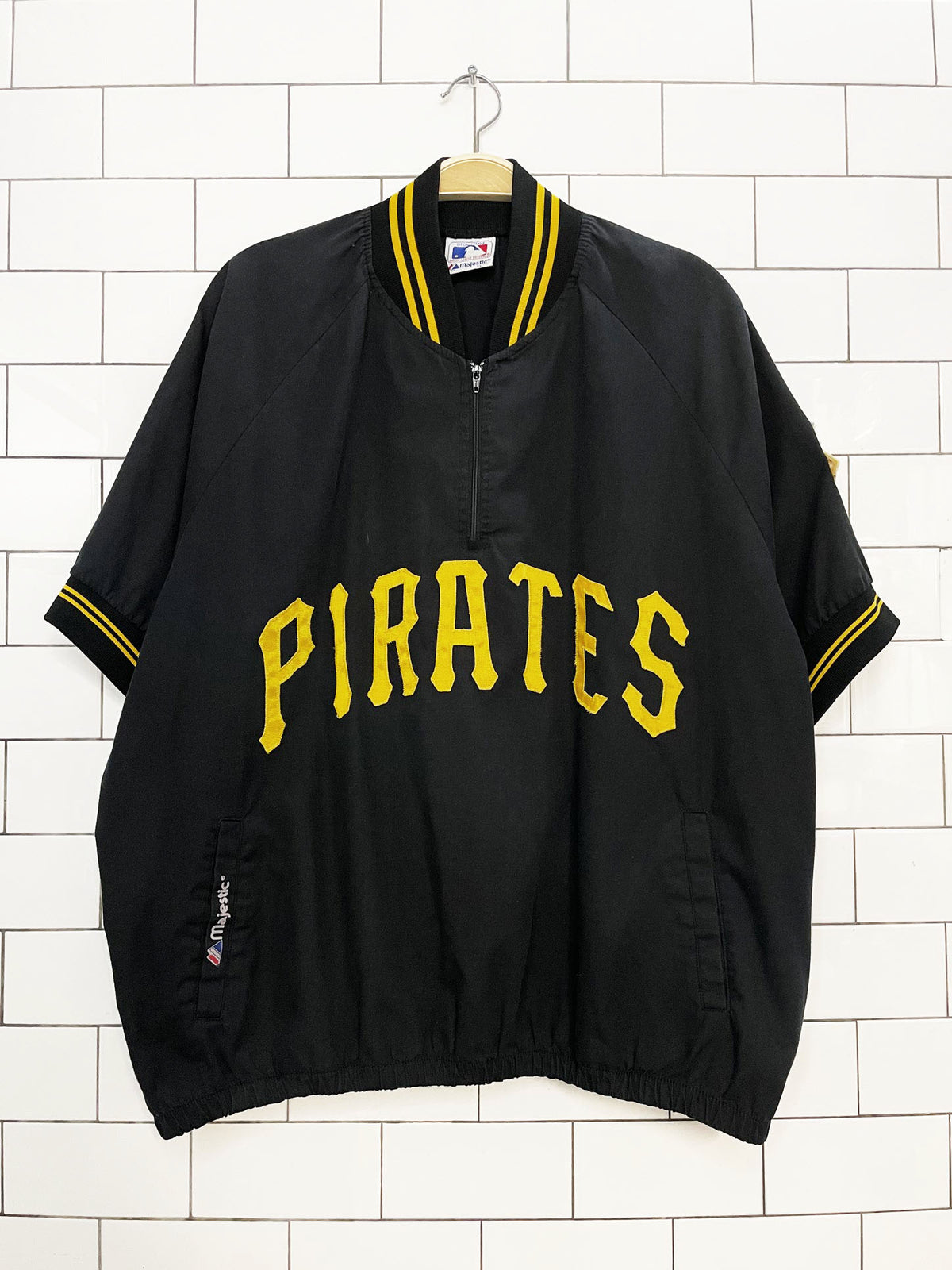 vintage 90s pittsburg pirates majestic MLB 1/4 zip top | made in USA