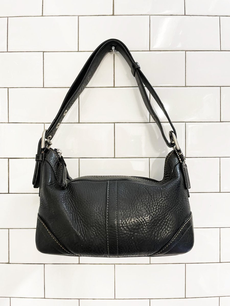 y2k coach pebbled leather shoulder bag - good market thrift store
