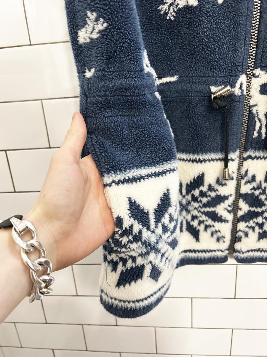 vintage windriver reindeer drawstring fleece vest - good market thrift store