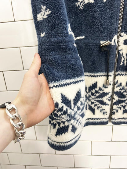 vintage windriver reindeer drawstring fleece vest - good market thrift store