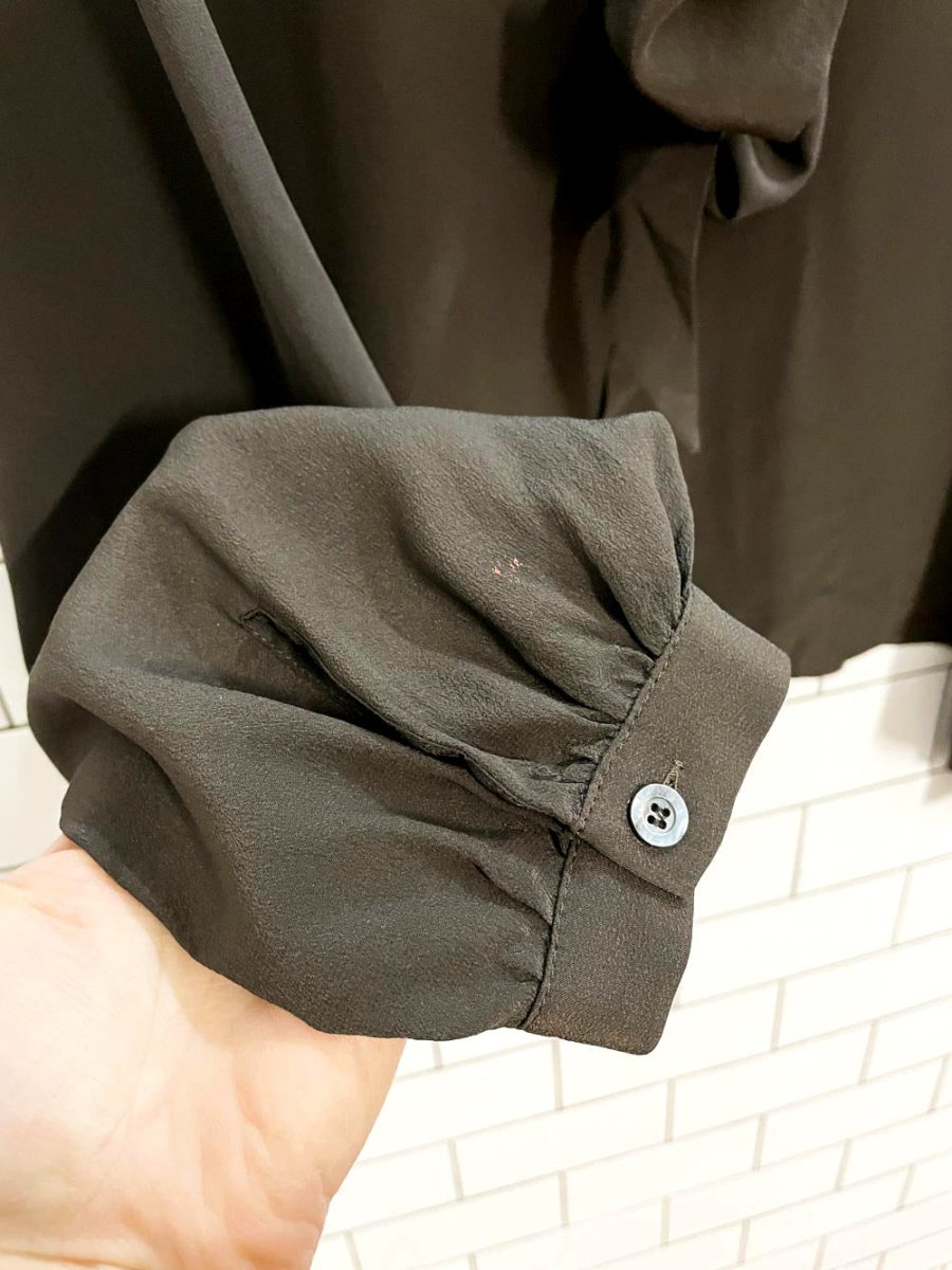 liviana conti tie neck boxy silk blouse - good market thrift store