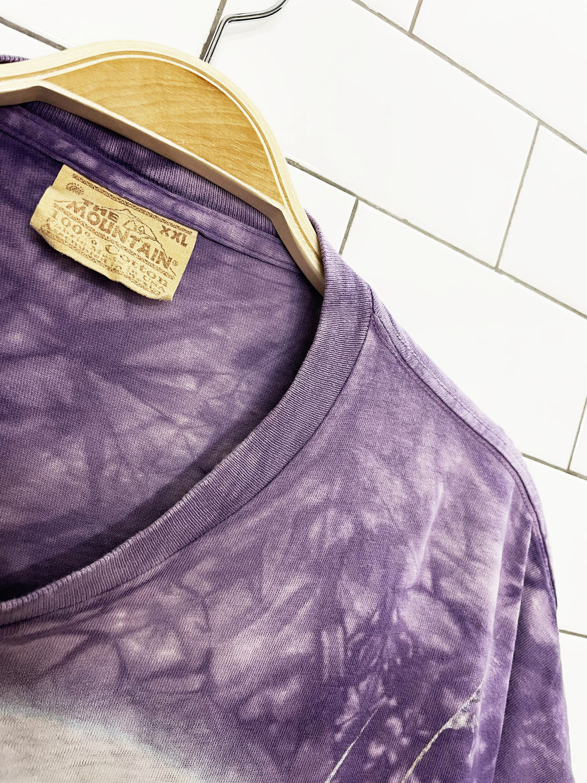 vintage 90s the mountains wolf tie dye tee