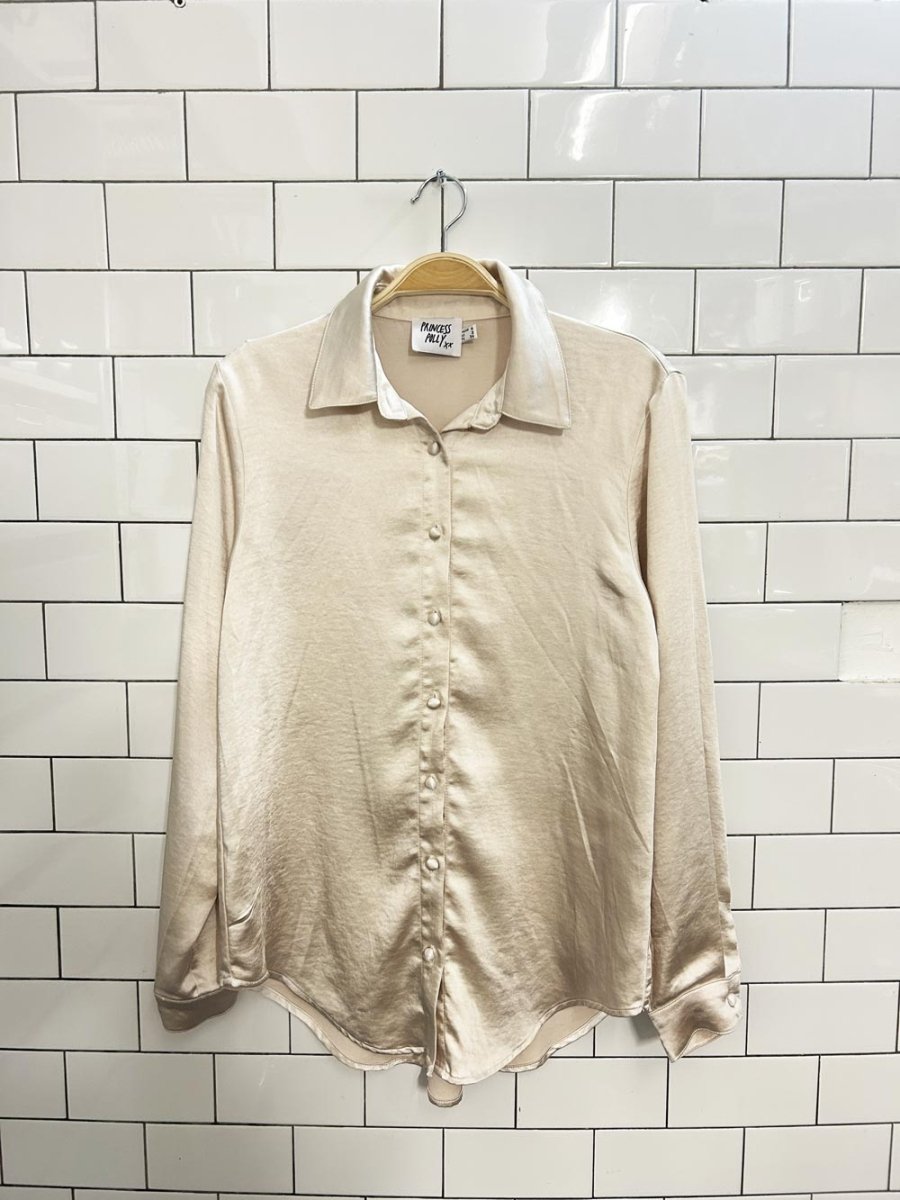 princess polly vintage vibes satin blouse - good market thrift store