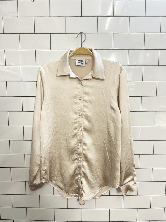 princess polly vintage vibes satin blouse - good market thrift store