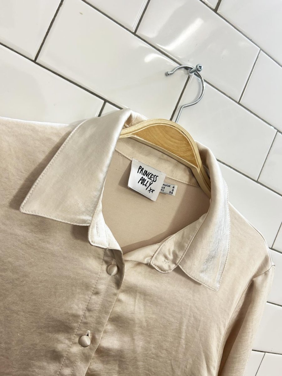 princess polly vintage vibes satin blouse - good market thrift store