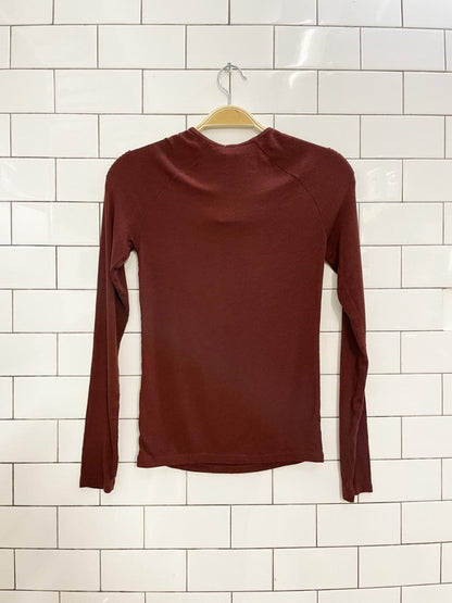 wilfred carla ribbed tie neck long sleeve top - good market thrift store