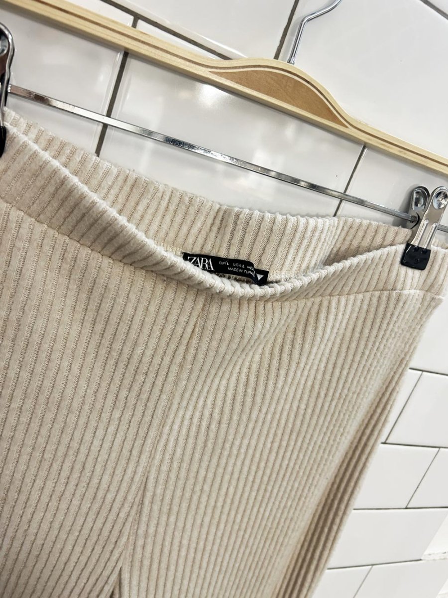 zara soft ribbed flare pant - good market thrift store